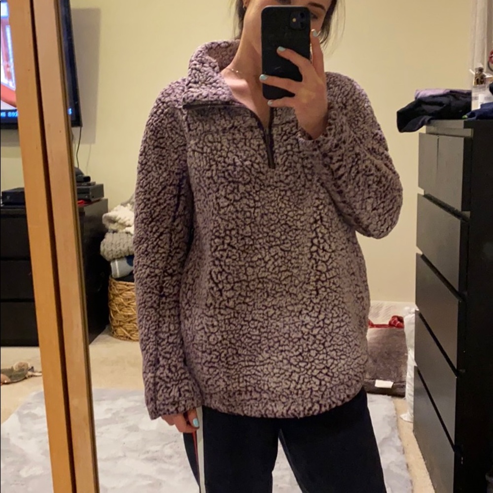 Purple fleece pullover